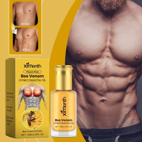 Natural Bee Venom Extract Men Chest Skin Firming Oil, Gentle Nourishing Anti-Sagging Moisturizing Body Massage Oil