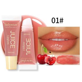 Natural And Long-lasting Moisturizing Mirror Lip Oil With Fruit Flavor, Plump Lips, Moisturizing Water Gloss Lip Gloss For Beauty Makeup (Option: 01)